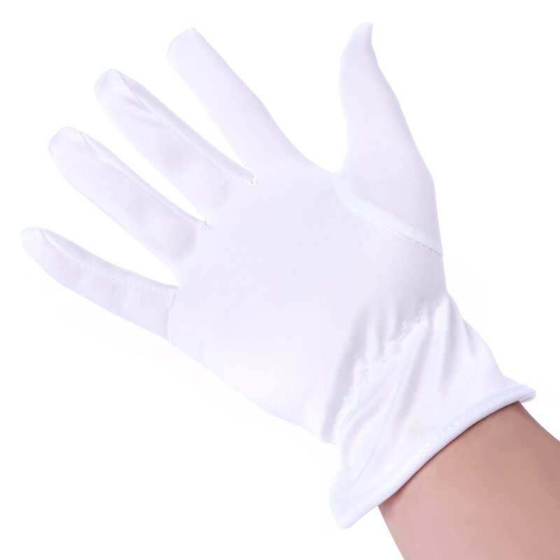 Praktische Schmuckhandschuhe, handgelenklange Handschuhe, weiße Handschuhe, Arbeitsschutz, Münzprüfhandschuhe zum Abrufen von