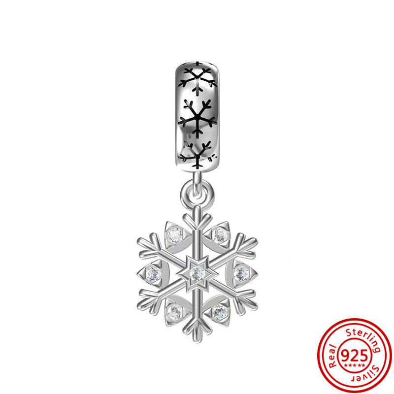Cocok asli Pandora jimat gelang DIY 925 perhiasan perak 92 gaya hak tinggi empat daun semanggi liontin hati kerawang manik-manik berkilau