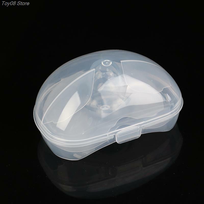 2 Stück s/l/m (Silikon-Brustwarzen schutz, der Mütter-Brustwarzen schutz füttert Schutzhülle Stillen mit klarer Trage tasche