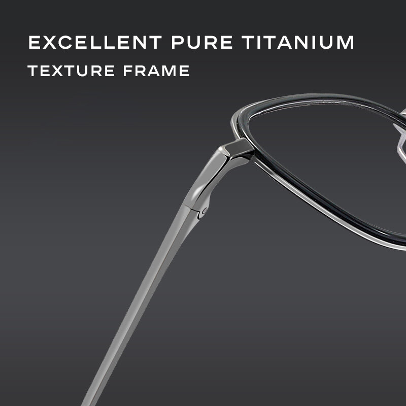 CAPONI Pure Titanium Men's Glasses Frame Computer Anti-Blue Light UV400 Protection Eyeglasses Fashion Retro Spectacles JF22010
