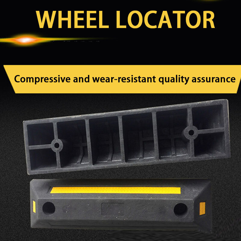 KOOJN Rubber Wheel Locator Reverse Collision and Anti Slip Rubber Plastic Stopper Rubber Plastic Car Stopper Parking Space