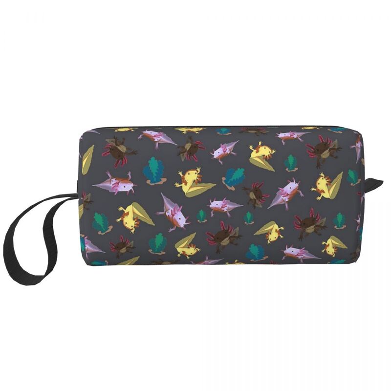 Axolotls Pattern Makeup Bag Cosmetic Organizer Storage Dopp Kit Toiletry Cosmetic Bag for Women Beauty Travel Pencil Case