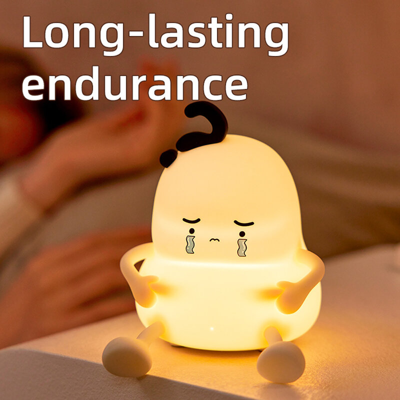 New Cute Night Light Chubby Lamp For Kids USB Rechargeable 3 Level Dimmable Nursery Nightlight 30-Minute Timer Baby Room Decor