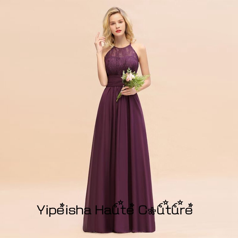 Yipeisha – robes fourreau de demoiselle d'honneur, robes de soirée de mariage avec dentelle, sans manches, violet, nouvelle collection été 2022