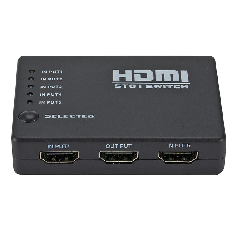 HDMI Switch 5 In 1 Out HDMI Splitter 5X1 dengan Remote Control IR Mendukung 3D 4K HD1080P HDMI Switcher untuk Xbox PS4 Blu-Ray Player