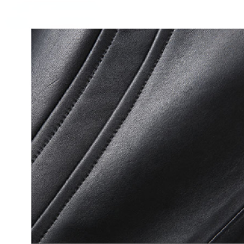 Tcyek 여성용 정품 양가죽 코트, 100% 천연 가죽 재킷, 2023 오토바이 블랙 숏 재킷, RZBY2280, 5XL