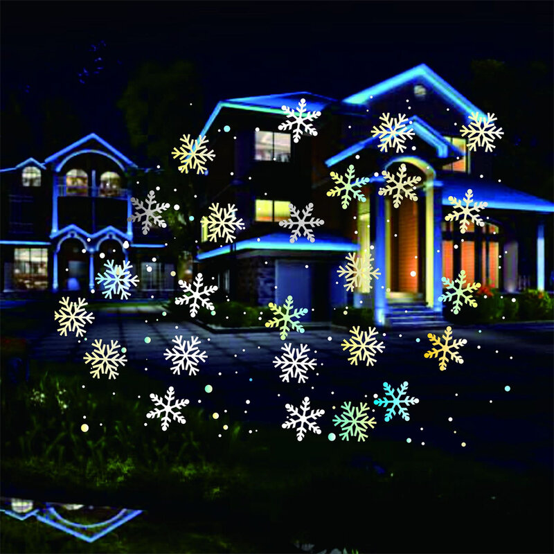 Proyector de copos de nieve de Navidad, lámpara de proyección giratoria para exteriores, para bodas, Año Nuevo, vacaciones, hogar, fiesta, decoración de la habitación