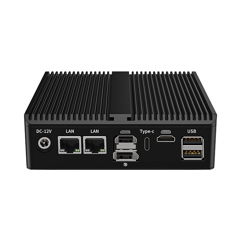 BKHD Server Mini tanpa kipas Celeron tanpa kipas N5105 N4500 cocok untuk industri IoT mesin visi DAQ 2LAN RS232/485