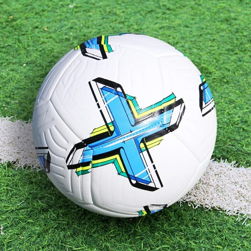 Soft PU couro bola de futebol, resistente ao desgaste, 3-camada, resistente ao desgaste, futebol, jogo de equipe, grupo, jogo de trem, oficial tamanho 5