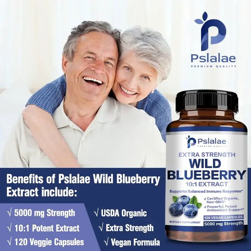 Pslalae Natural Wild Blueberries - Improve Immunity, Vision Support