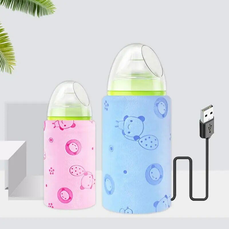 ที่หุ้มฉนวนนมร้อน USB แบบพกพาได้สำหรับเดินทางเครื่องอุ่นขวดนมให้ความร้อนได้อย่างรวดเร็วขวดนมเด็กทารก