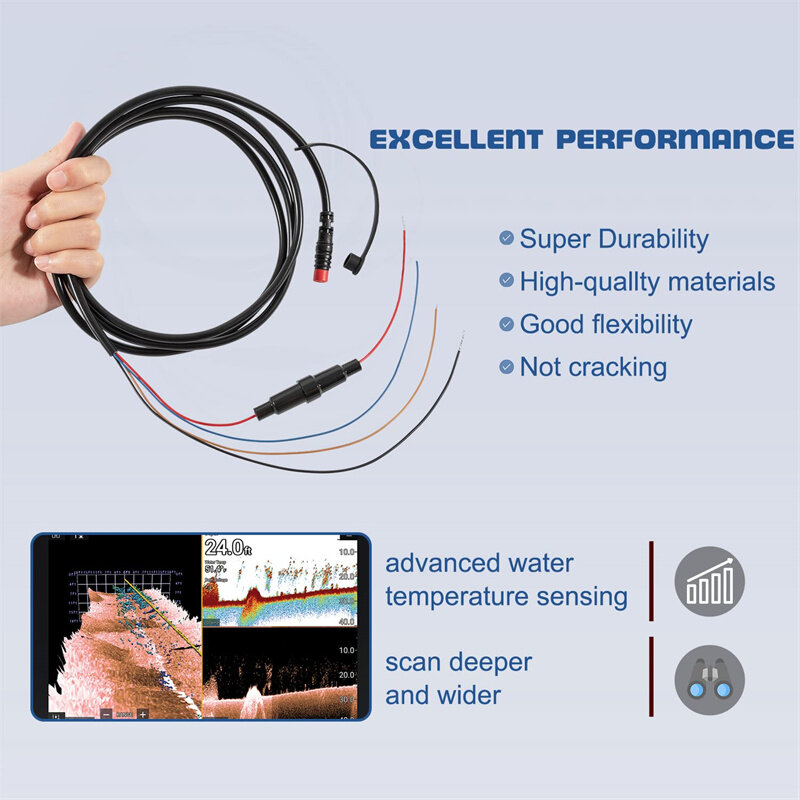 4-контактный кабель для рыбопоискового устройства, Соединительный адаптер для Garmin ECHOMAP CHIRP ECHOMAP Plus ECHOMAP UHD UHD2 5 '',7'' STRIKER 4 STRIKER Plus 4