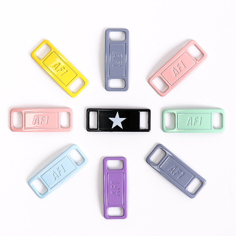 AF1 Shoelace Buckle Diamond DIY Sneakers Shoes Accessories Electroplated stainless steel nameplate Metal shoelace buckle