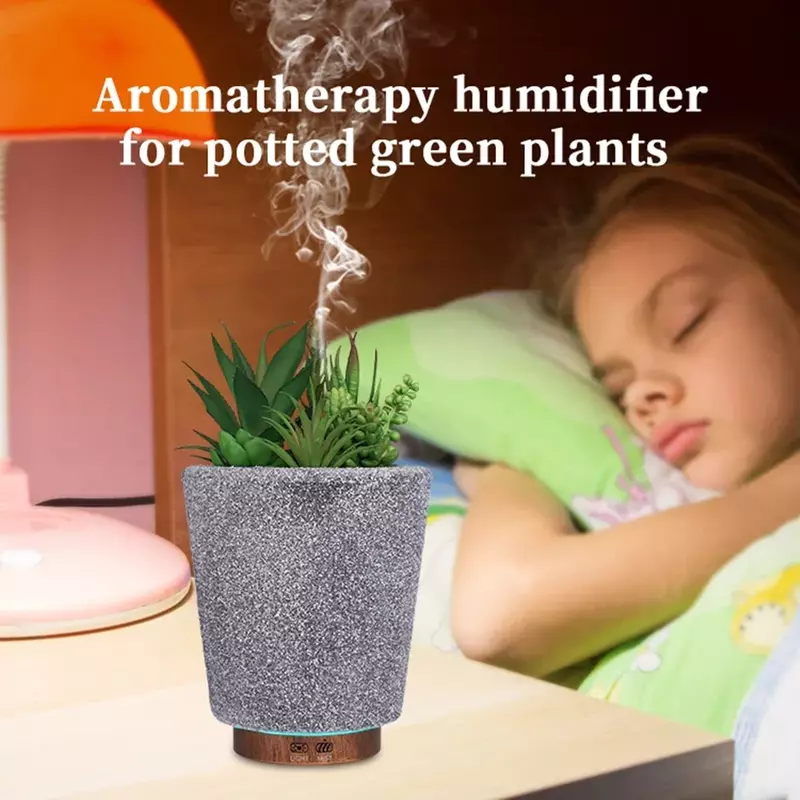 Green Plant nawilżacz dyfuzor 200ML symulacja cichy ultradźwiękowy Aroma rozpylacz powietrza czasowy Mist Maker dla Home Office sypialnia