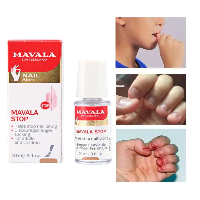 Mavala Suiza bebé deja de comer mano, previene comer agua amarga para uñas, previene las mordeduras de las uñas, aceite líquido para niños, masticar dedo