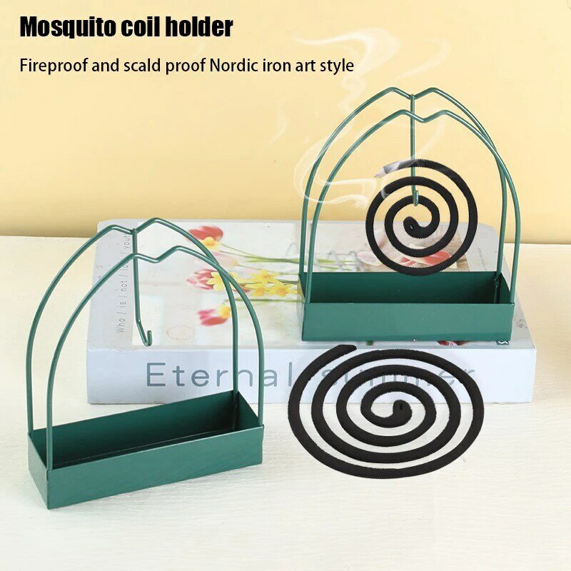 Soporte de bobina de hierro para mosquitos, soporte de incienso, marco de quemador de incienso, repelente moderno para el hogar, dormitorio y Patio