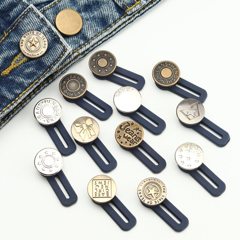 Lengthened And Adjustable Denim Buttons With Non Staple Metal Buttons Detachable Adjustable Buttons Diy Clothing Accessories
