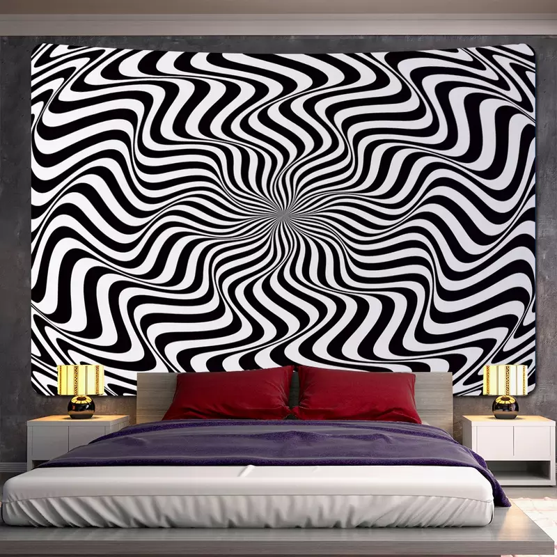 Tapiz abstracto de remolino para decoración del hogar, tapiz colgante de pared, Fondo de dormitorio, Sábana de cama de tela