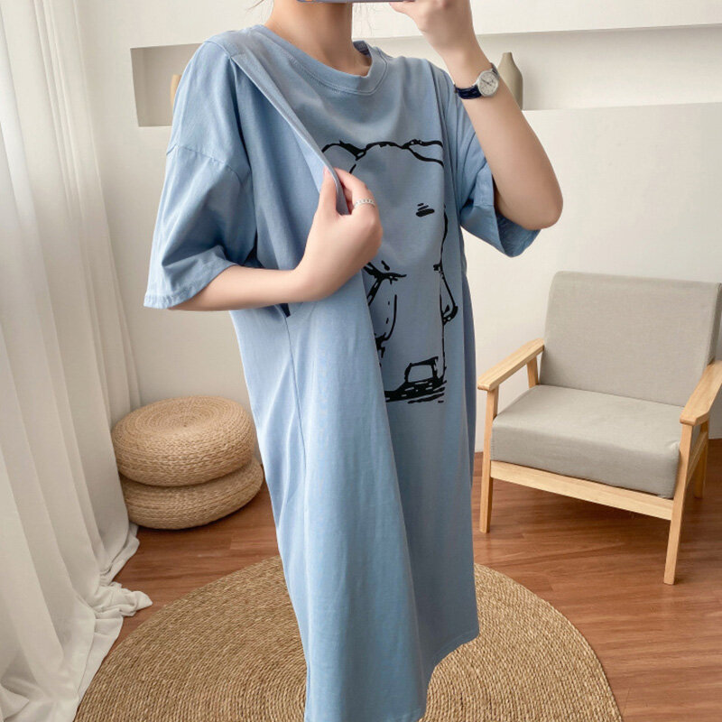 Maternity Dress Breastfeeding Summer For Women Pregnant Nursing Dresses Loose Casual Feeding Clothing Pregnancy Home Clothes