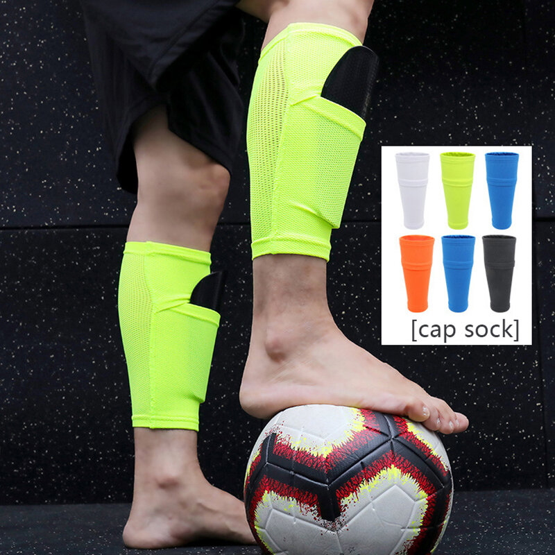 1Pair Sports Safety Shin Pads Sleeves Breathable Football Shin Holder Instep Socks Polyester Leg Guard Sleeves For Kids Boys Men