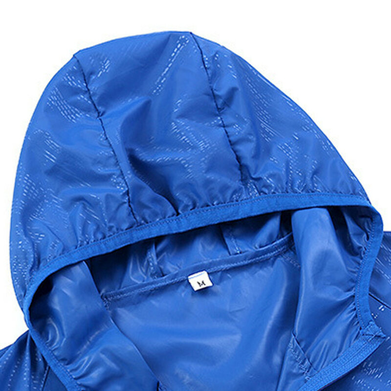 Giacca antipioggia da campeggio uomo donna protezione solare impermeabile abbigliamento da caccia da pesca giacca a vento in pelle ad asciugatura rapida con tasca