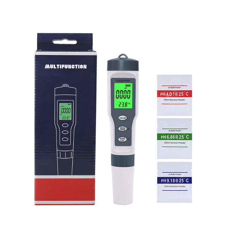 NOYAFEZ-9901 Água Qualidade Tester Pen, Alta Qualidade PH Meter, TDS Temp Condutividade Monitor, Pureza Medida Ferramenta, 3 em 1