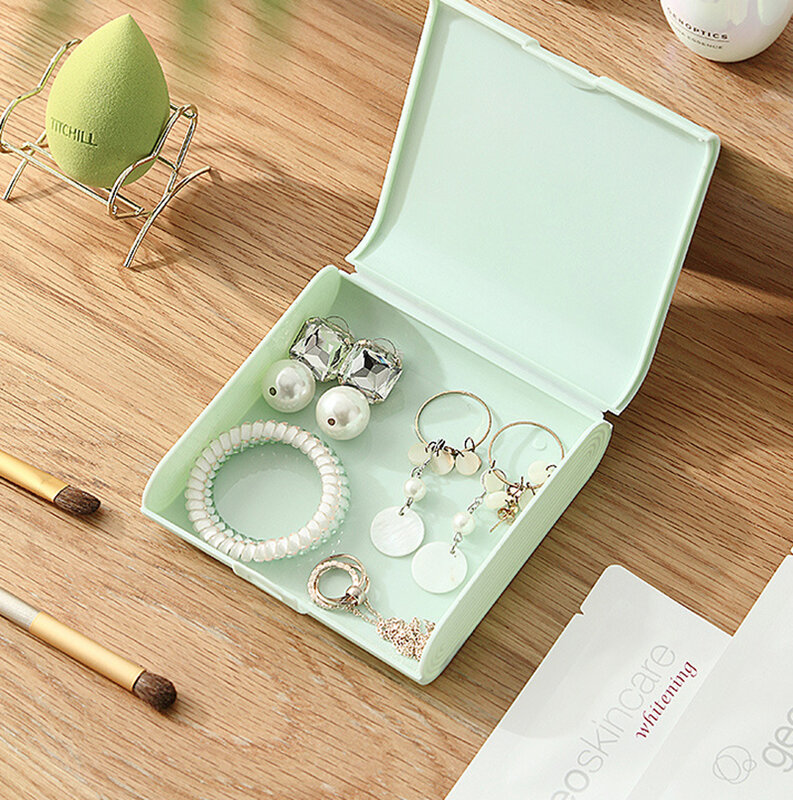 Jewelry Storage Box Dust-Proof Earrings Necklace Rings Stud Pendant Bracelet Jewelry Display Organizer Cover Travel Jewelry Case