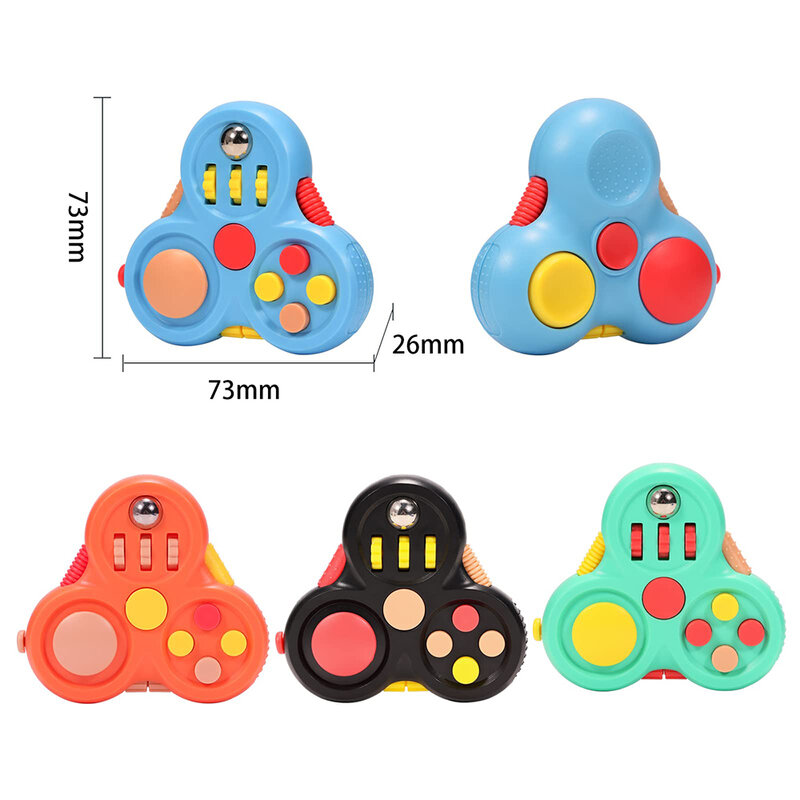 12 In 1 Decompression Rotating Magic Bean Cube Fidget Toys for Kids Adults Anti-Stress Fidget Spinner Sensory Toys Autism Gifts