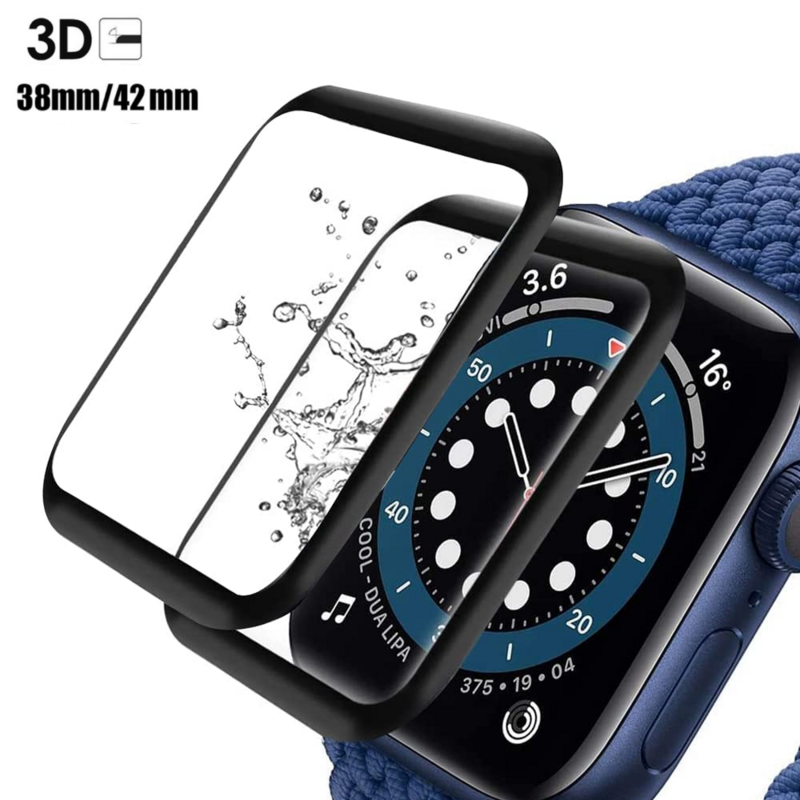 Protetor de tela 3D para Apple Watch, filme de vidro não temperado, acessórios para iWatch Series 8 e 7, 40mm, 44mm, 41mm, 45mm, 42mm, 38mm, iWatch 6, 5, 4, 3, Se