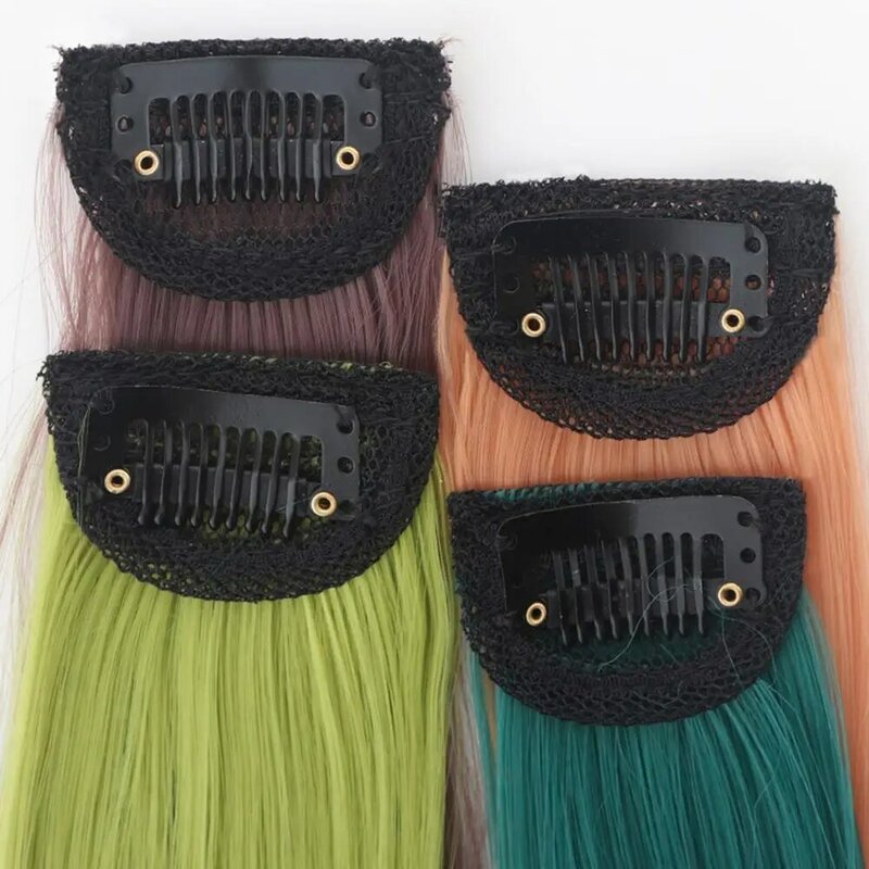 Multi Colors Hair Extension Clip In Hairpiece Long Straight Hanging Ear Wig Party Hairpin Hairpiece Synthetic Hair Extensions