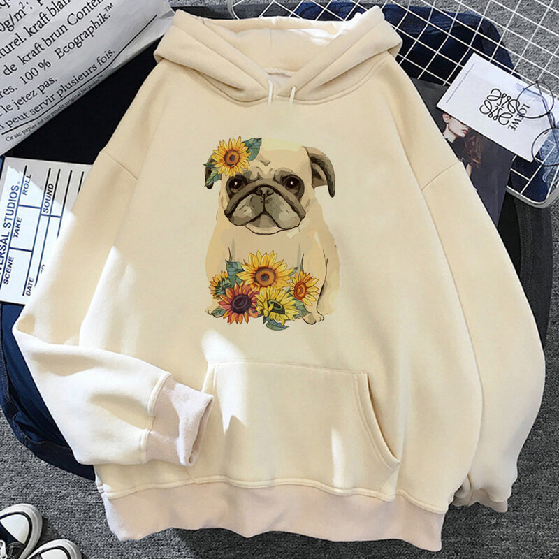 Pug hoodies women aesthetic sweat y2k Pullover clothes female streetwear clothes