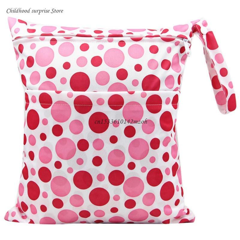 Bolsa almacenamiento pañales para bebé con estampado 30x36cm, bolsa pañales impermeable reutilizable, envío