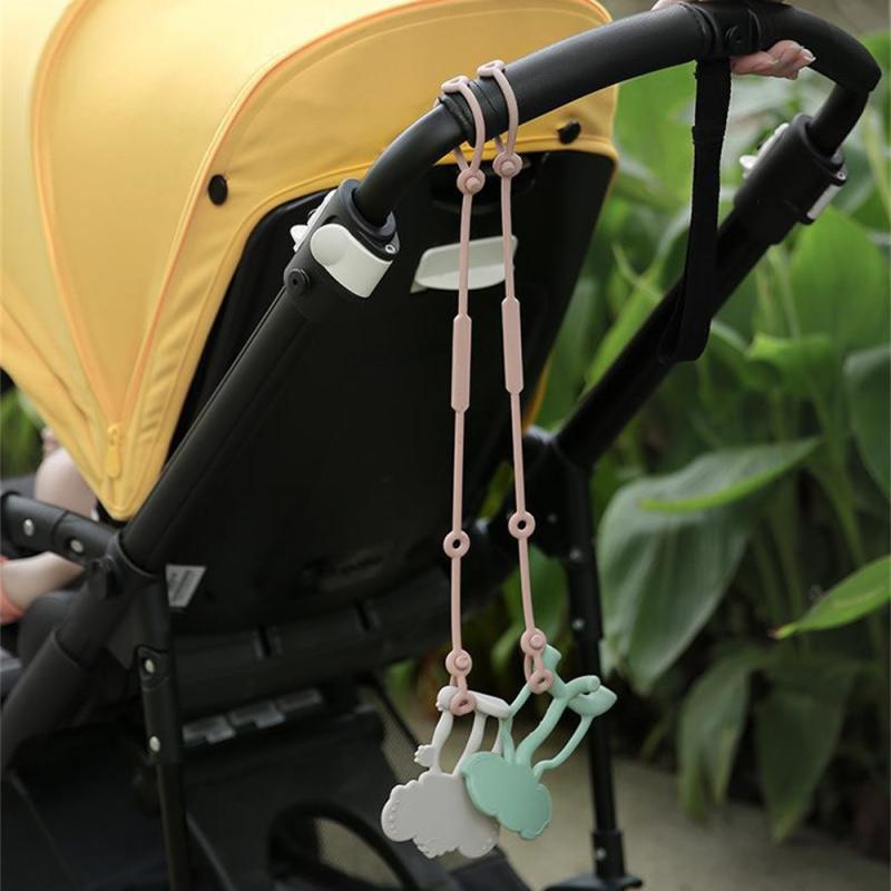 신생아 젖니 씹는 더미 체인 실리콘 장난감 안전 스트랩, 조절 가능한 아기 젖꼭지 클립, 젖니 끈, 1 ~ 4 개, 신제품