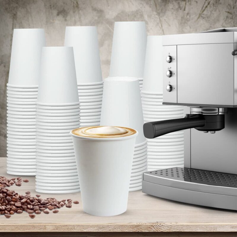 Индивидуальный продукт 8 унций, белая бумажная чашка с двойными стенками, одноразовые бумажные чашки для кофе с индивидуальным принтом