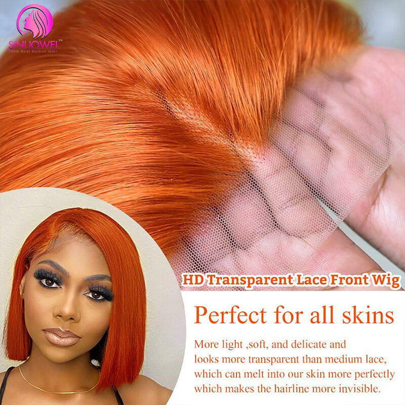 VideoOrange-Perruque Bob Lace Closure Wig Naturelle, Cheveux Lisses à Reflets, Couleur #350, P4/27, pour Femme Africaine