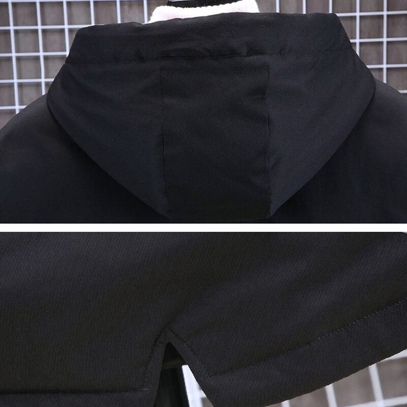 ยาว Parkas Men 10XL Plus ขนาดเสื้อฤดูหนาวหนาเสื้อแฟชั่นสบายๆสี Parka ขนาดใหญ่10XL ผู้ชาย outerwear สีดำ
