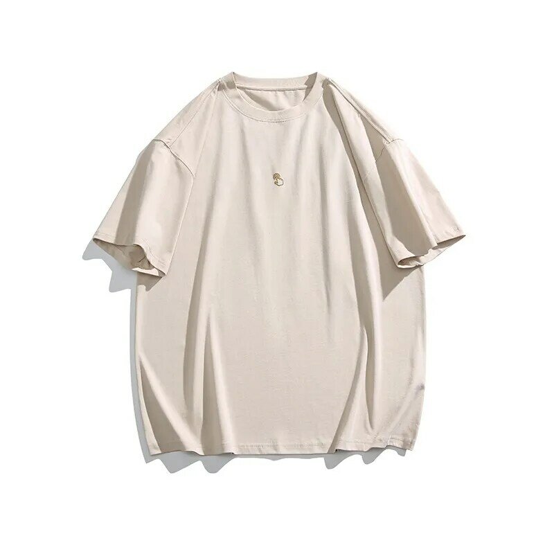 Camiseta holgada informal para hombre, manga corta con estampado de cuello redondo, Color sólido, novedad de verano 2024