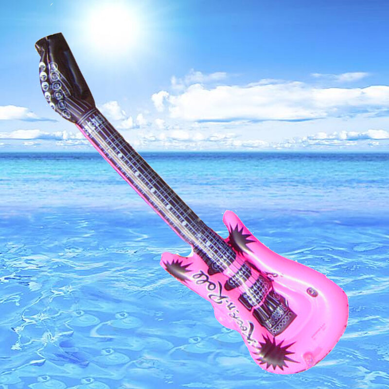 12 pçs inflável guitarra forma brinquedos musicais acessórios decorativos para piscina festa palco shopping chuveiro do bebê cor aleatória