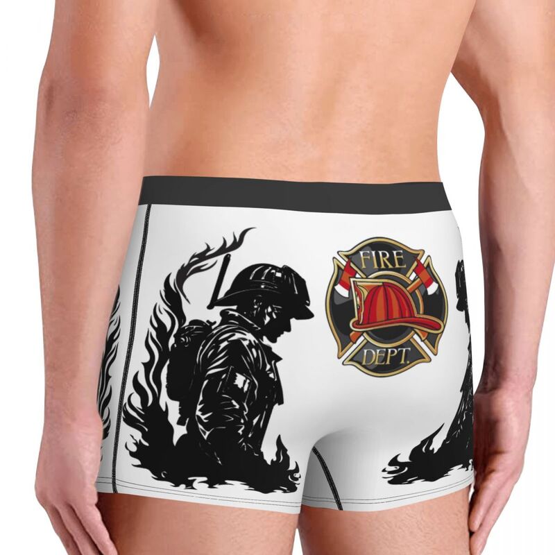 Calcinha de bombeiro boxer masculina, crachá vermelho do corpo de bombeiros, roupa interior altamente respirável, calções estampa 3D, ideia de presente, qualidade superior