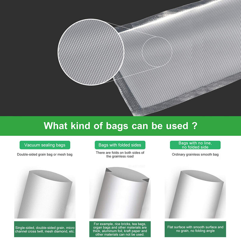 Rol penyegel makanan vakum, tas penyimpanan makanan dapat digunakan kembali tebal, tas segel vakum bebas BPA, untuk semua mesin penyegel vakum makanan