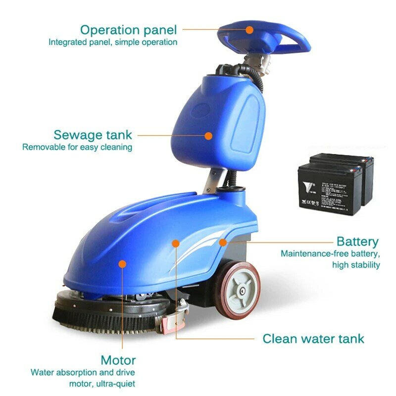 Customized Intelligent Hand Push Floor Scrubber Road Sweeper Multifunction Commercial Automatic Floor Scrubber