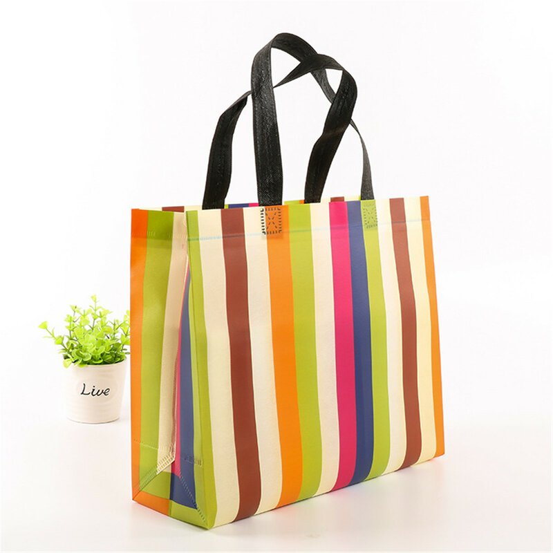 New Women Foldable Handbag Portable Reusable Eco Tote Pouch Large Non-Woven Shopper Bags Canvas Travel Grocery Shopping Bags