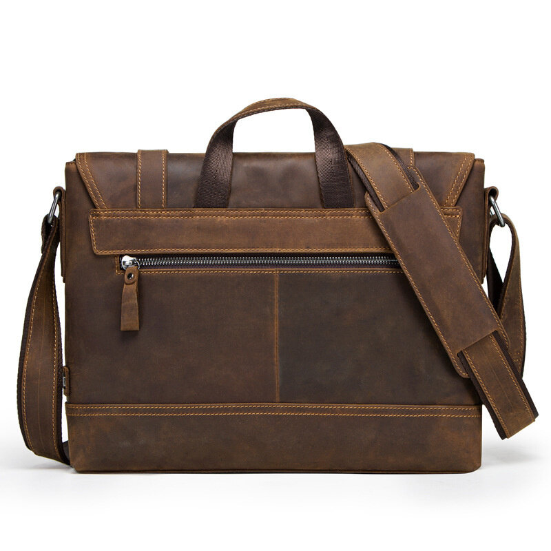 Cowhide Men Business Fashion Briefcase Genuine Leather New Single Shoulder Messenger Handbags High Quality Casual Crossbody Bag