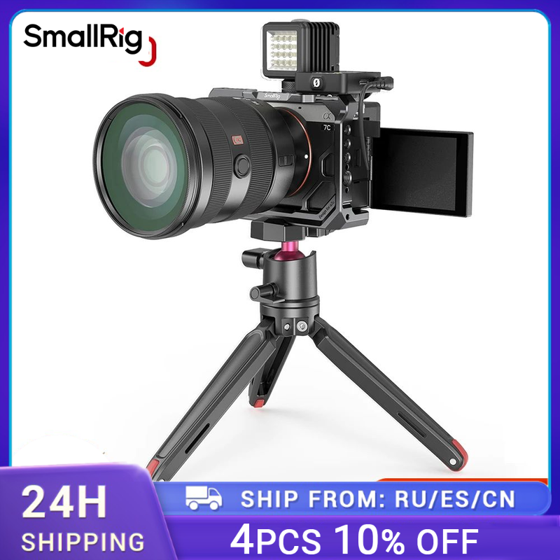 هيكل قفصي الشكل للكاميرا سوني A7C قفص تلاعب مع ميكروفون LED ملء ضوء تمديد المحمولة تلاعب 3081