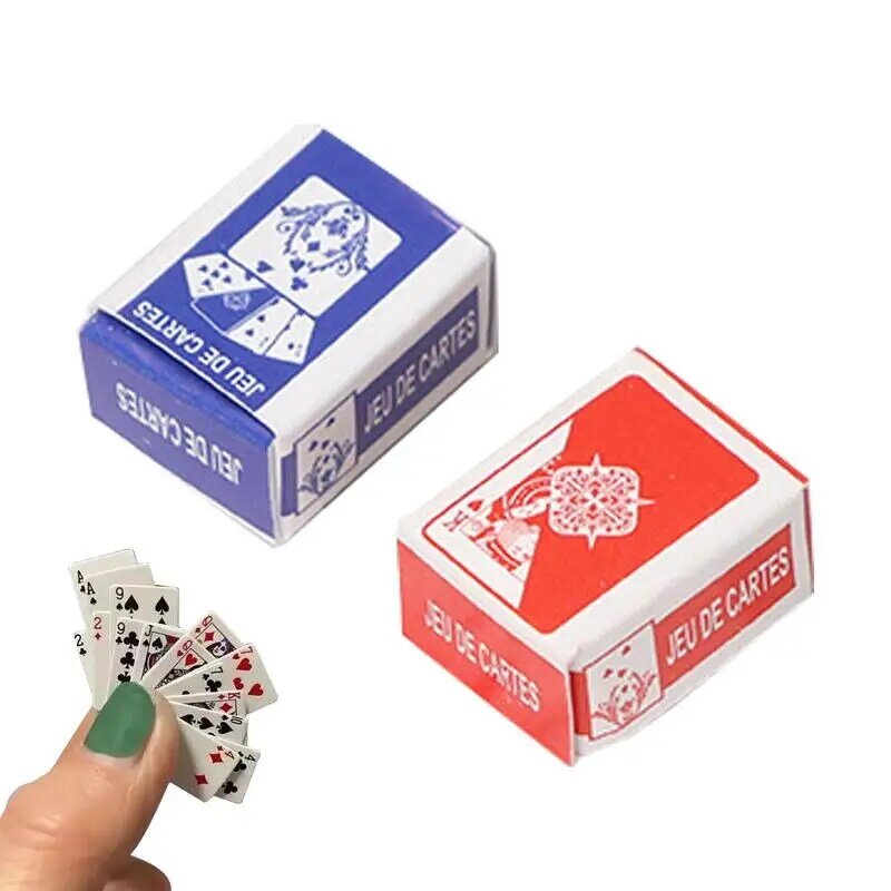 Mini cartas de póker pequeñas para la familia, juego de viaje de 1,5x1cm, juego de cartas de póker divertido, juego de cartas de póker de dedo súper Mini, envío directo