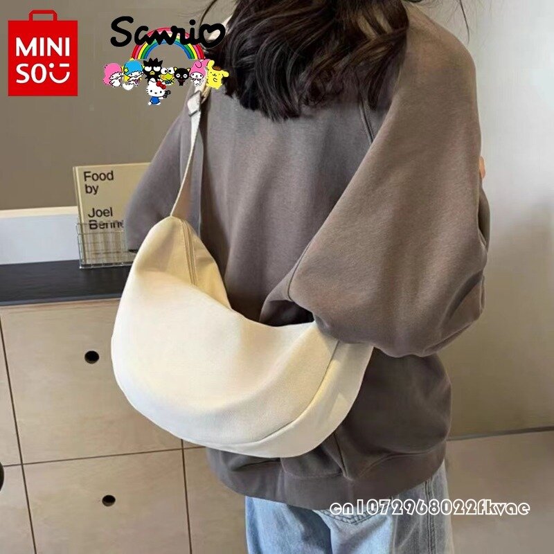 MINISO 2024 New Women's Crossbody Bag Fashionable High Quality Girl Shoulder Bag Cartoon Large Capacity Sports Portable Bag