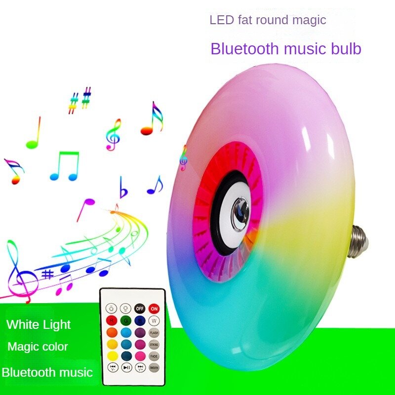 Żarówka muzyczna, zmień swoją przestrzeń za pomocą grubej rundy, Bluetooth, muzyki, doświadcz magii koloru