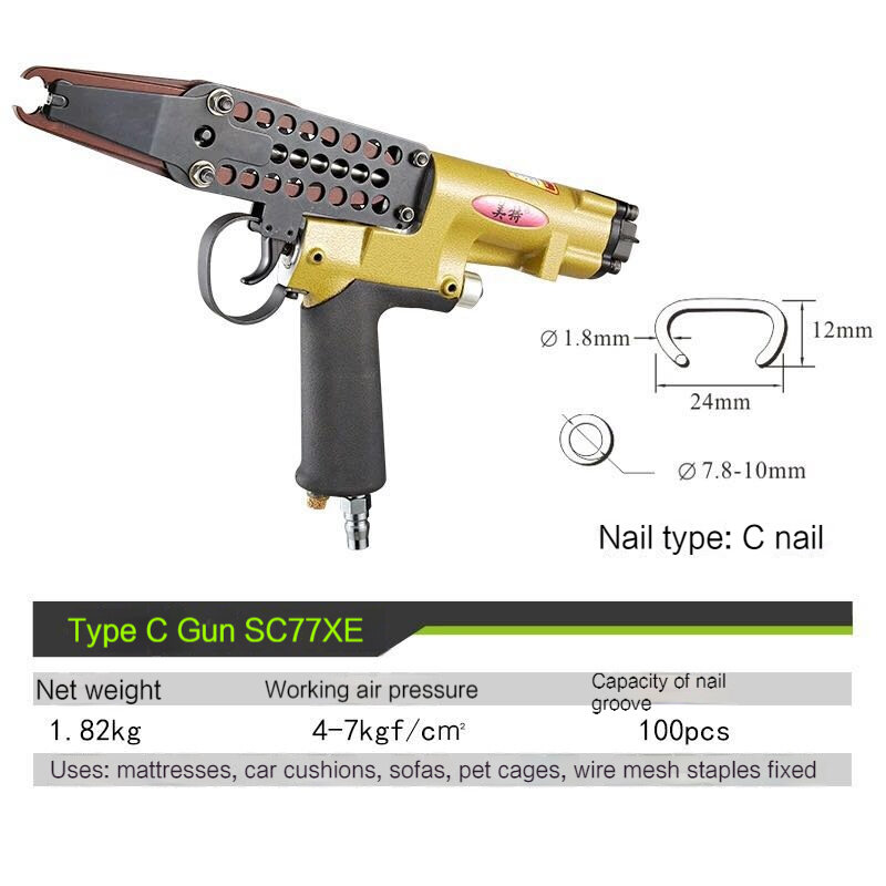 Najwyższej jakości szczypce pierścieniowe SC7E/760C C narzędzie pneumatyczne maszyna typu pneumatyczny pistolet do gwoździ gwoździarki