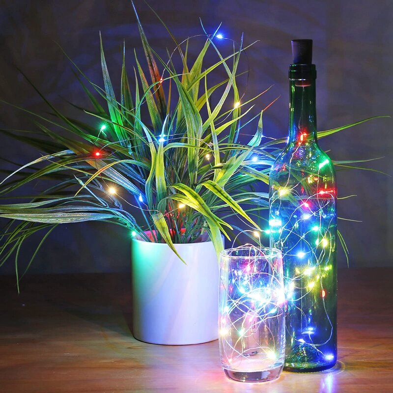 10 PCS Wine Bottle Lights Decorative Cork Crafts Lights For DIY Bottle Weddings Party Birthday Decor