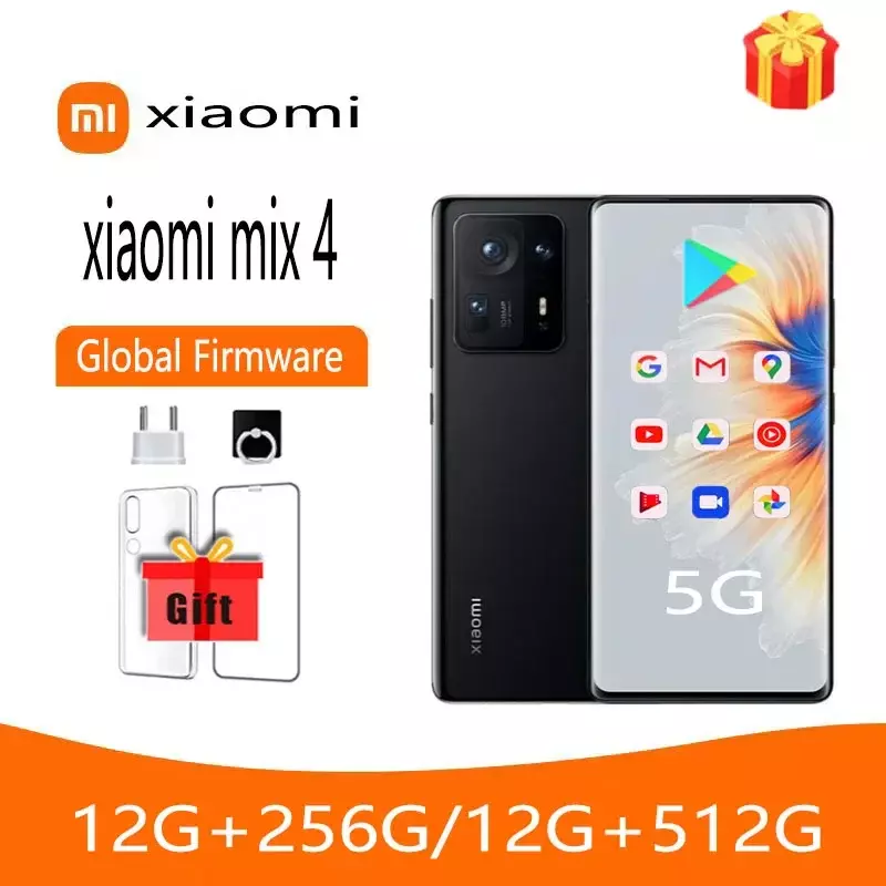 Xiaomi-Mixia 4 5gスマートフォン,120w,qualcomm,snapdragon 888plus,mibui12.5,曲面スクリーン,ワイヤレスリバースディスプレイ,グローバルファームウェア